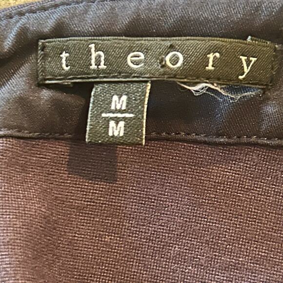 Theory classic navy blue short sleeve jatinn dress short w/ pockets size medium - Picture 6 of 9